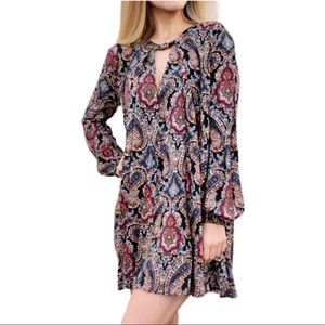 Forever 21 Rayon Sleeve East Pattern Dress